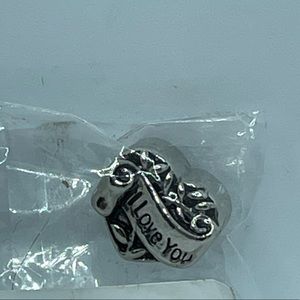 Silver tone “I love you my wife” charm for bracelet